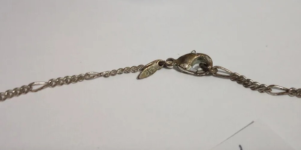 SAO Silver/Gold Tone Small Dangling Crosses And Colorless Stoned 16″necklacr
