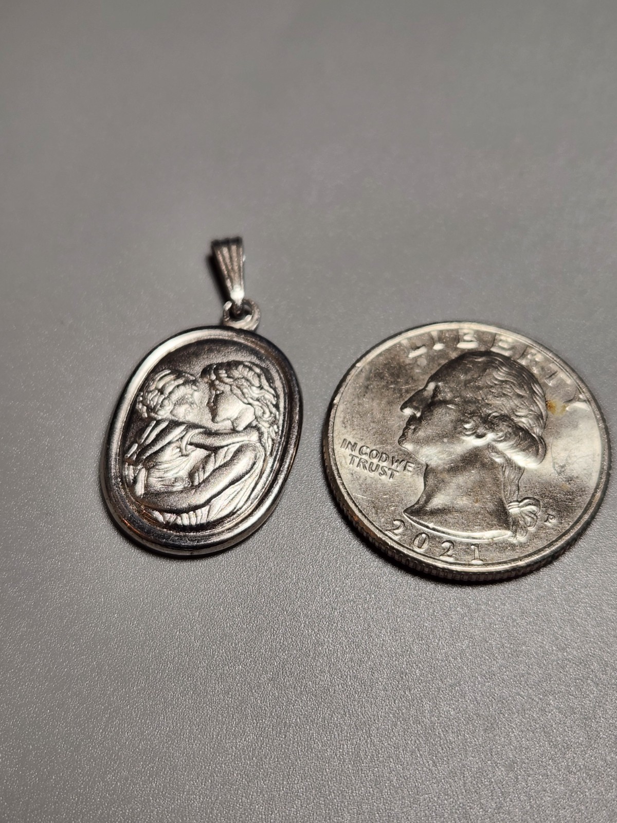 Mother and A child New Pendant Made in 925 Sterling silver Length 32mm