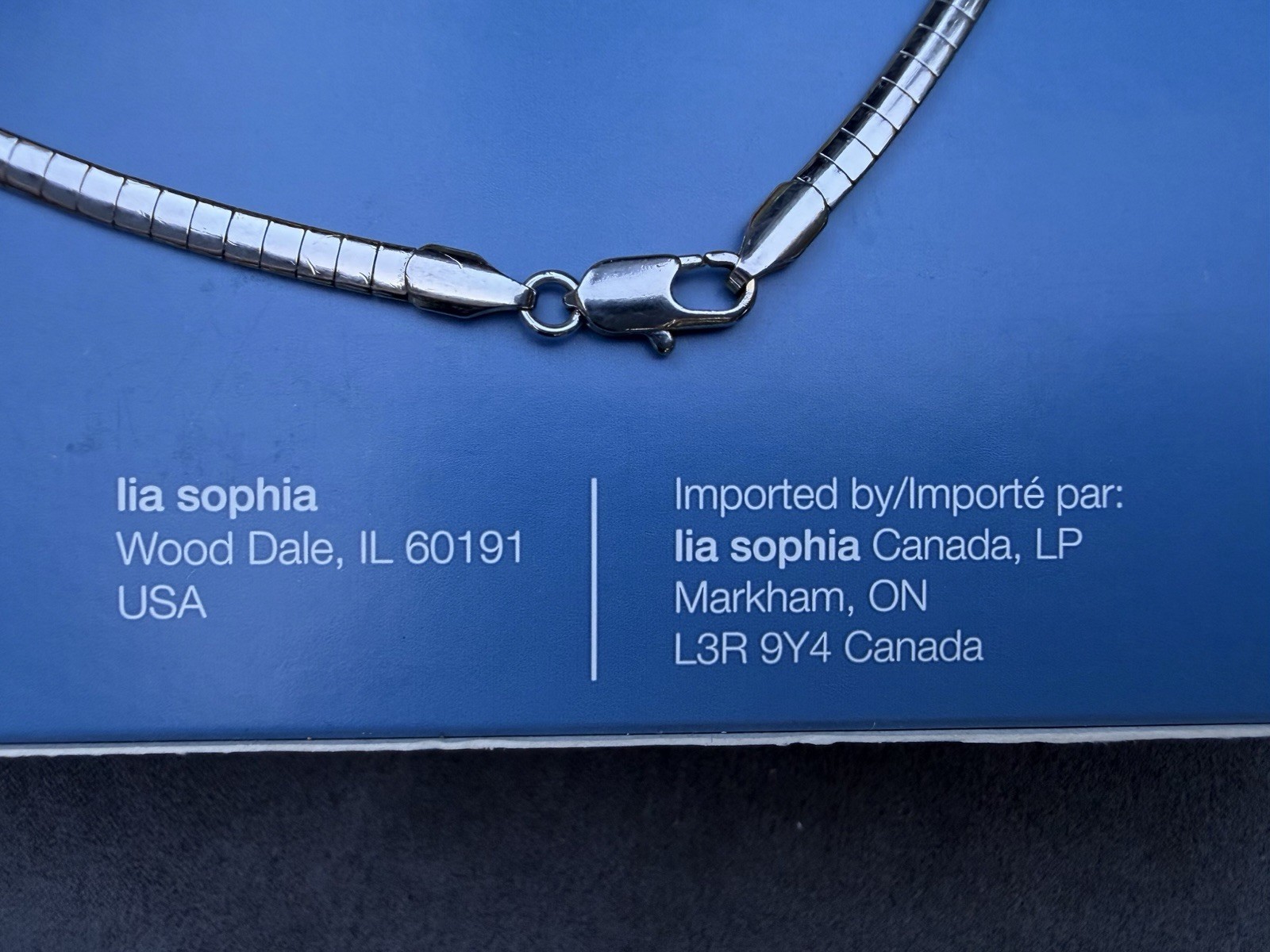 Lia Sophia Silver & Gold Tone Reversible Snake Chain Necklace, Lobster Clasp