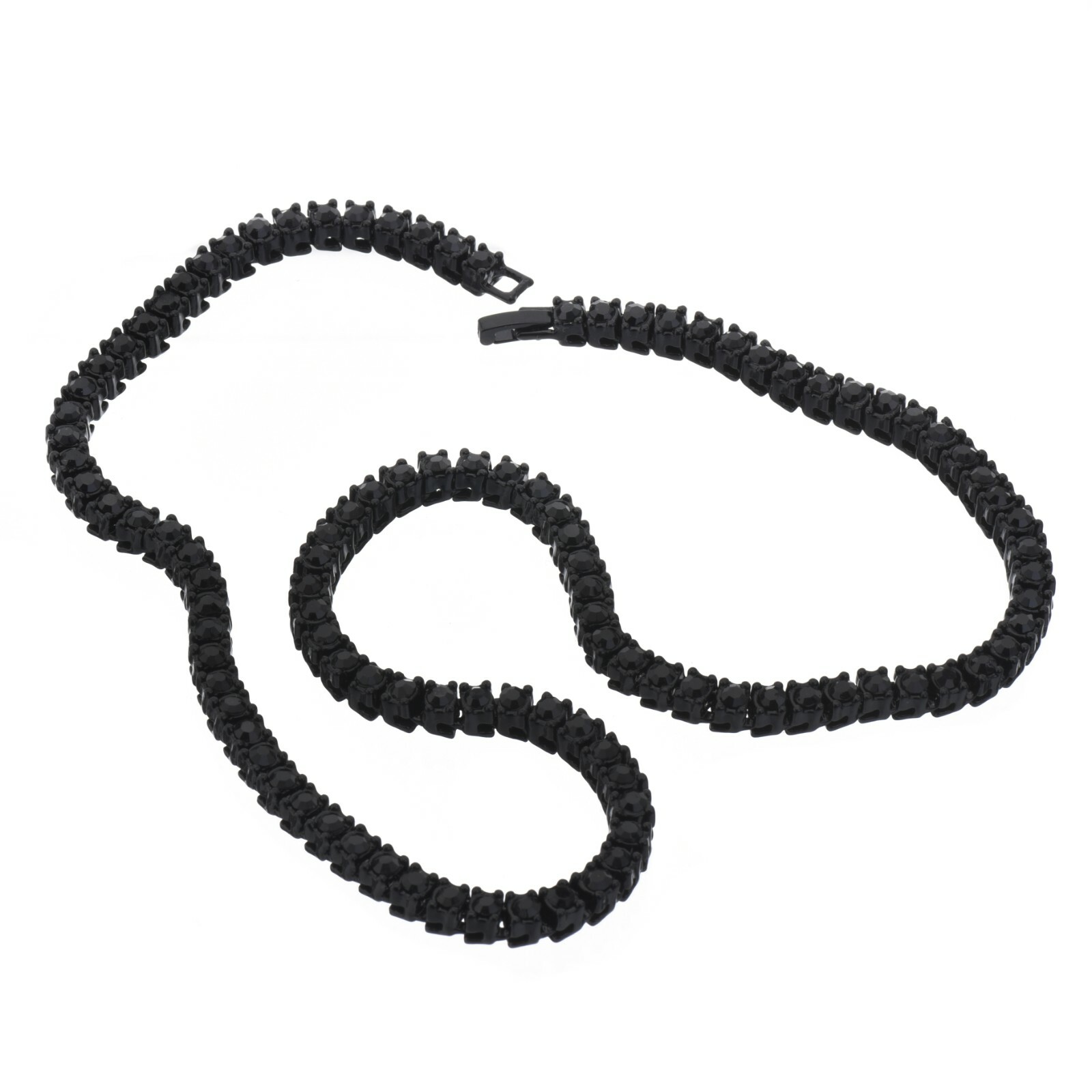 Black Plated Tennis Stone Chain Necklace 16″ / 18″ / 20″ / 22″ / 24″