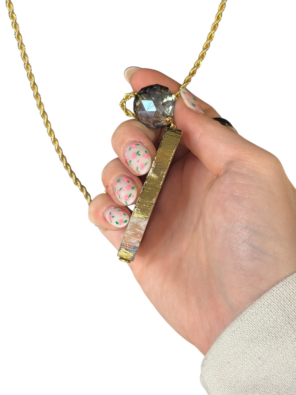 Women’s Unbranded Necklace One Size Gold White Agate Pendant