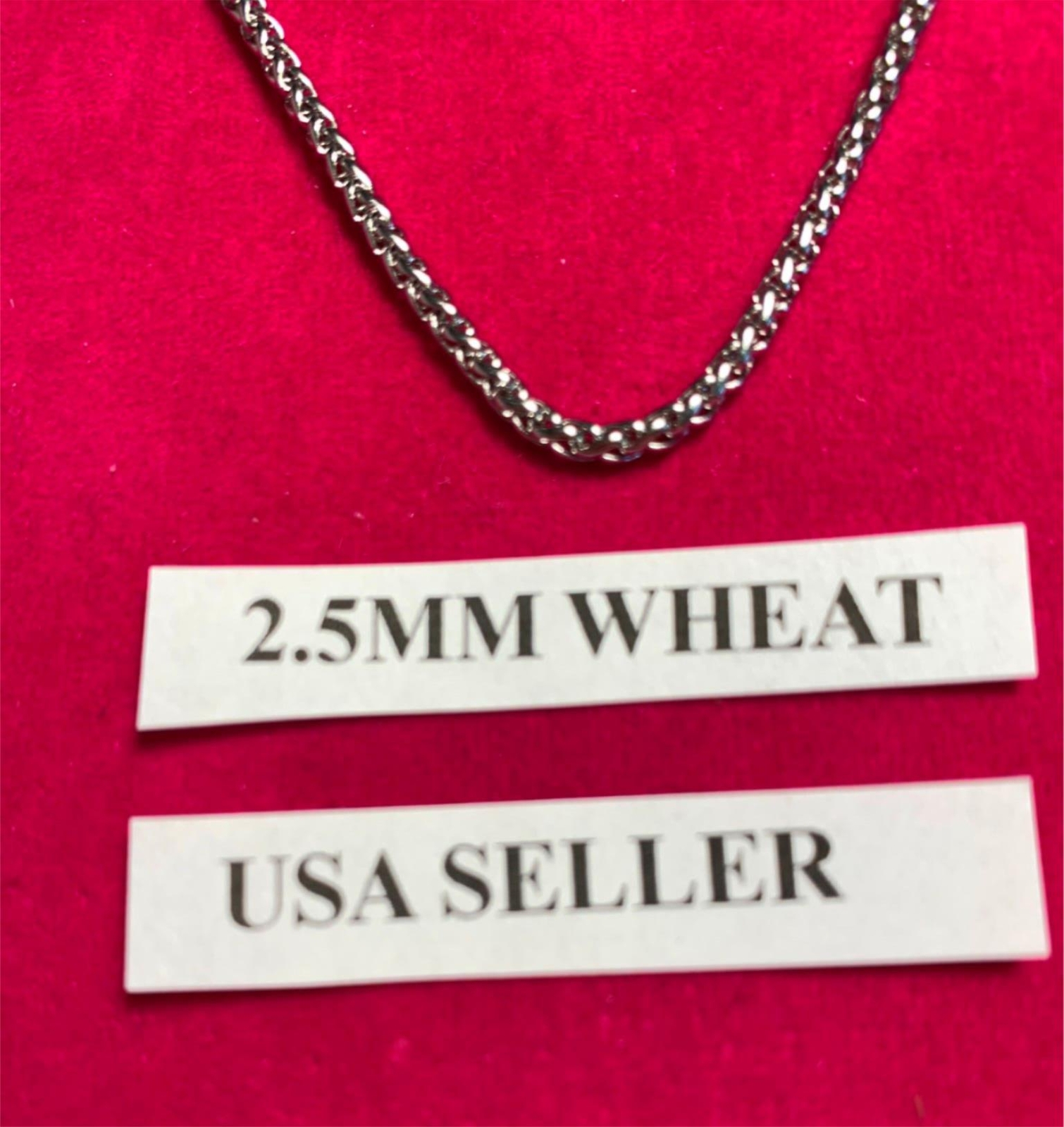 18″ 2.5mm STAINLESS STEEL SILVER BRAIDED WHEAT ROPE NECKLACE CHAIN USA SELLER