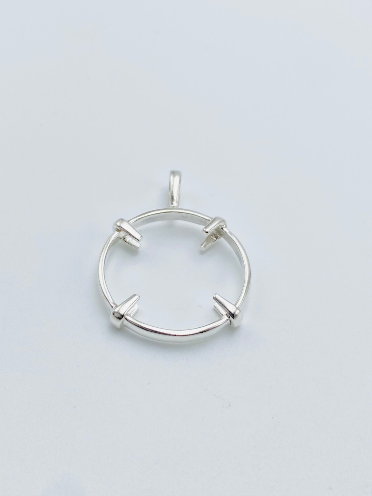 925 Solid Sterling Silver Round Pendant Blank Bezel Holder Coin Handmade