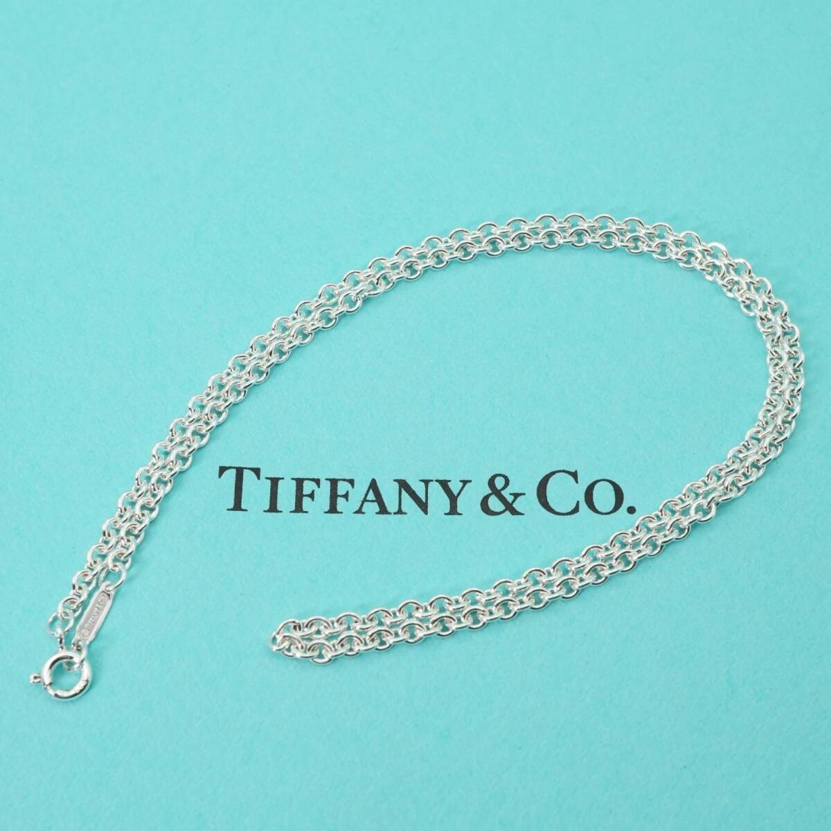 TIFFANY & CO Thick Chain Mint 925 Sterling Silver Link Necklace 40cm 16in Japan