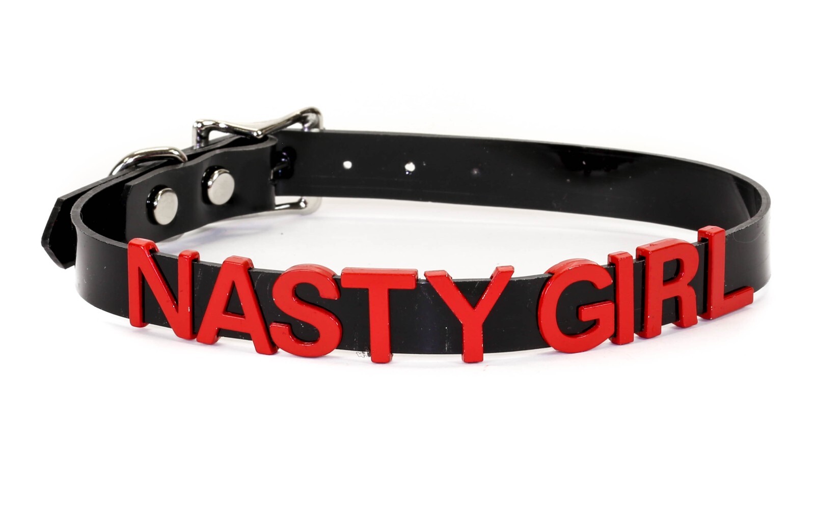 Black Vinyl Slave Name PVC Red Bdsm-Choker-Slut-Collar-Choker-Adult-Kinky