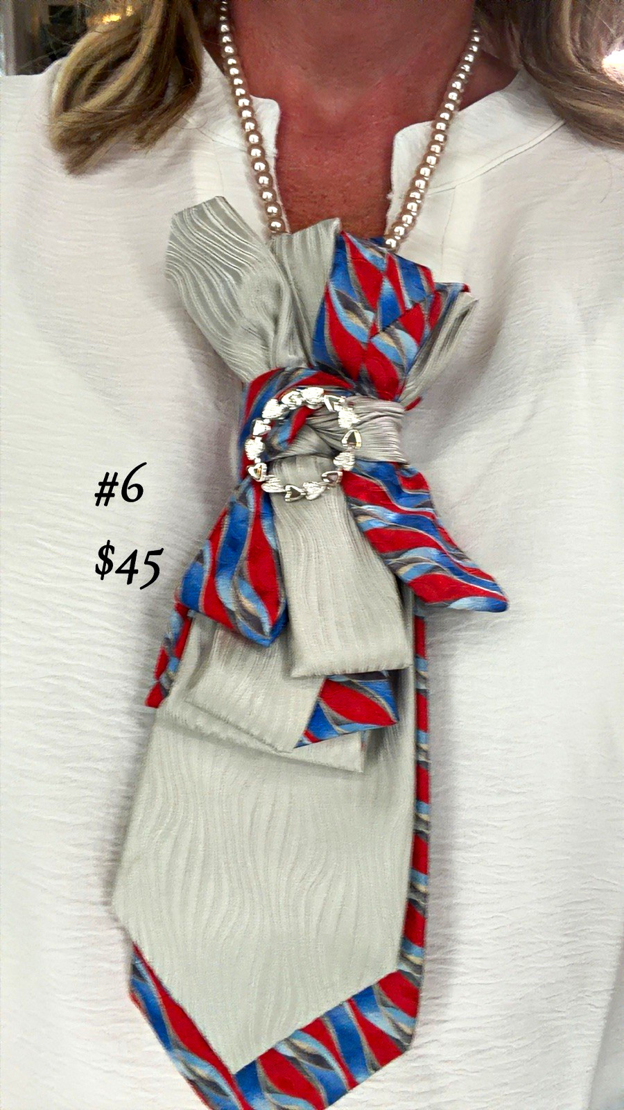 Silver Lining Remedy Heritage Handcrafted Vintage Necktie Necklace