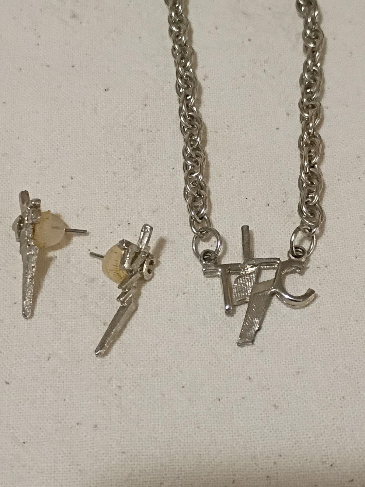 TLC Lightning Bolt Necklace & Earrings Set 0195