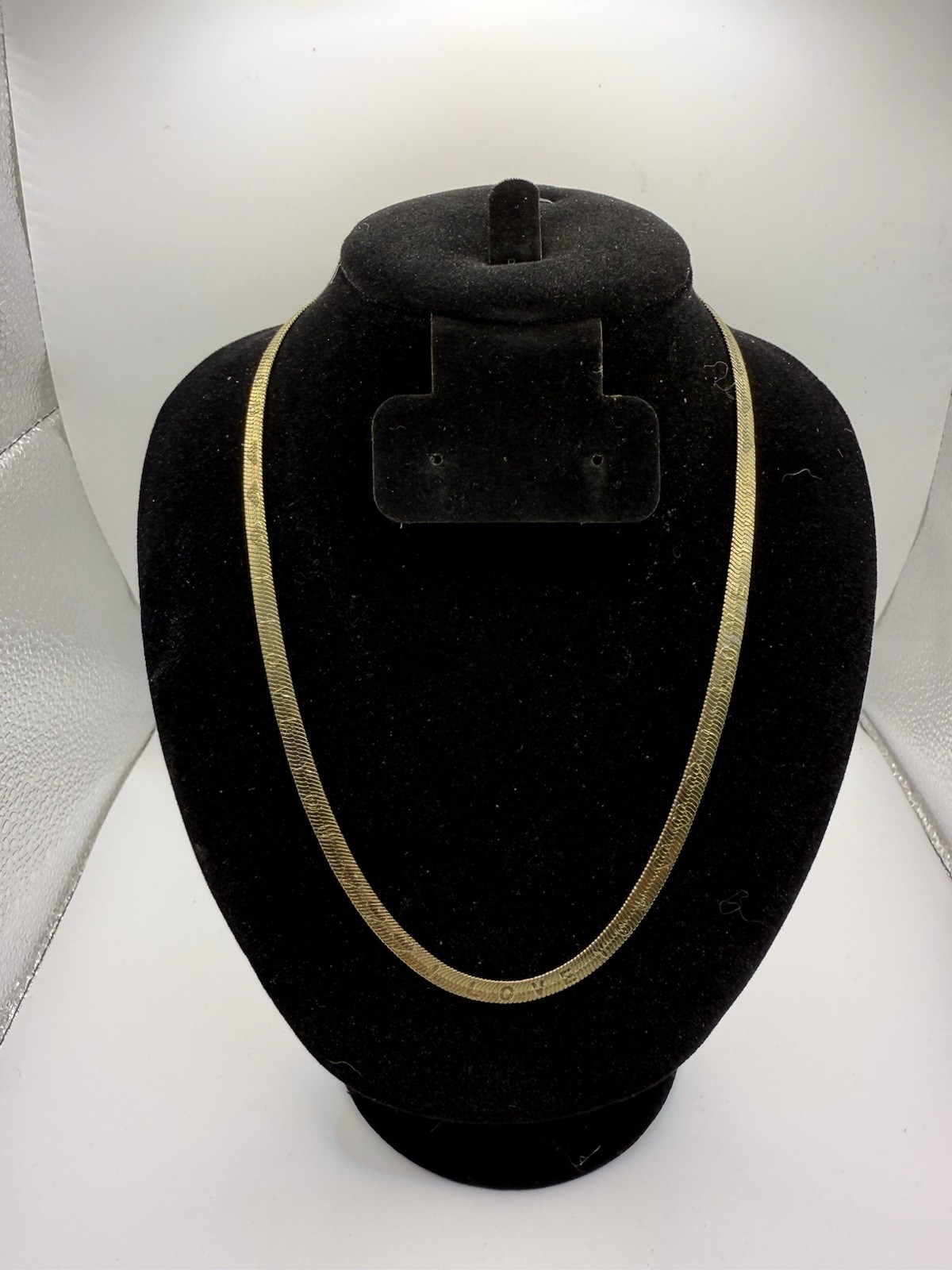 Gold Tone Flat Herringbone “I Love You” Necklace – 18” Romantic Gift Jewelry
