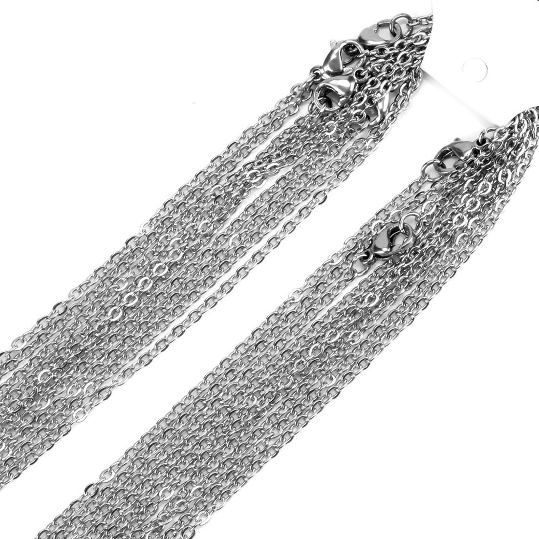 Silver/Gold Wholesale In Bulk Lots Stainless Steel Rolo Oval Link Chain Necklace