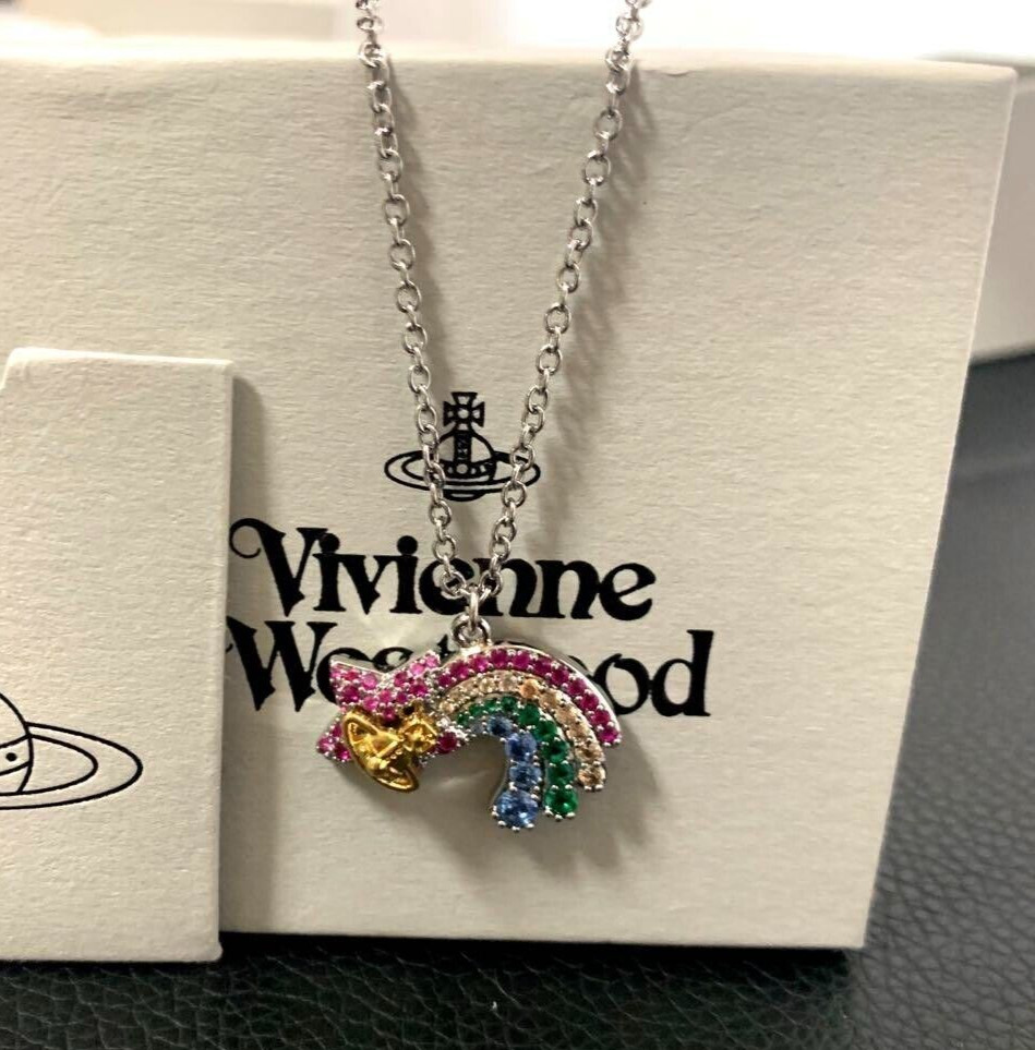 Vivienne Westwood MAN JUDY Necklace Pendant 42-46cm Silver with drawstring