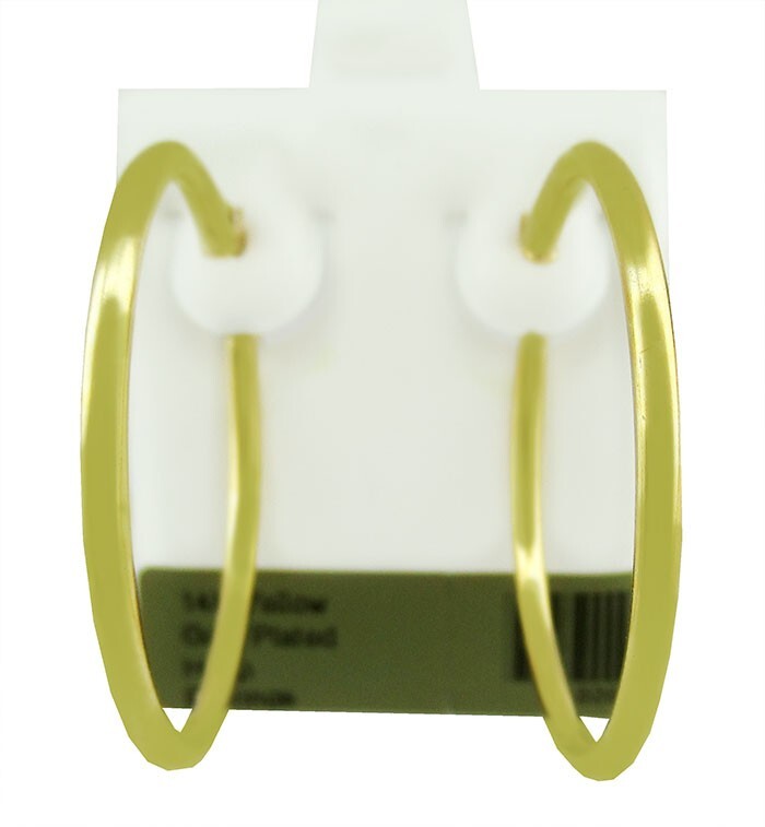 HOOP/HUGGIES EARRING 14k YELLOW GOLD PLATED – New With Tag – 35 mm DIAMETER
