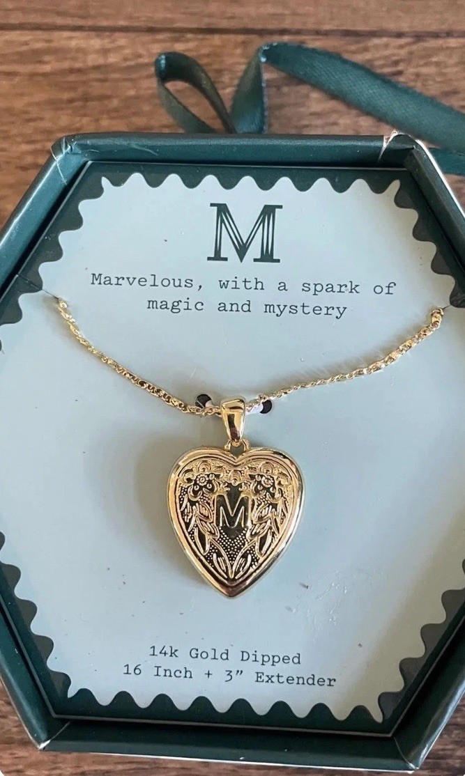 A New Day 14K Gold Dipped Heart Charm Initial Necklace M