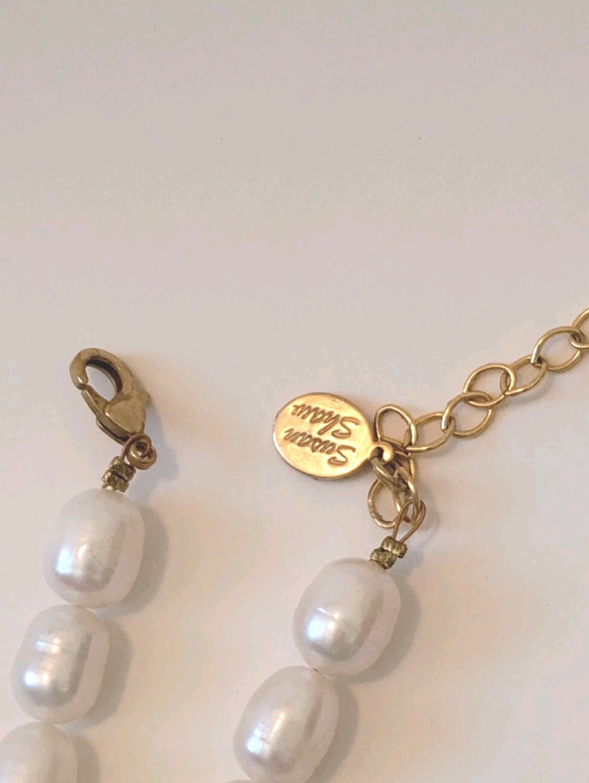Susan Shaw Italy 1922 Italia “Liberty” Coin Gold Color Frame Pearl Necklace 16”