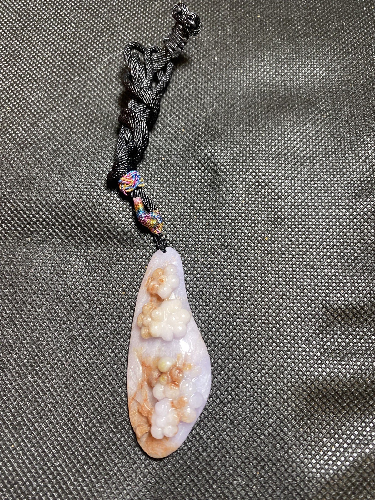 100% Natural Jadeite Jade pink Purple red Pendant 天然缅甸翡翠 A 货粉红紫梅花吊坠