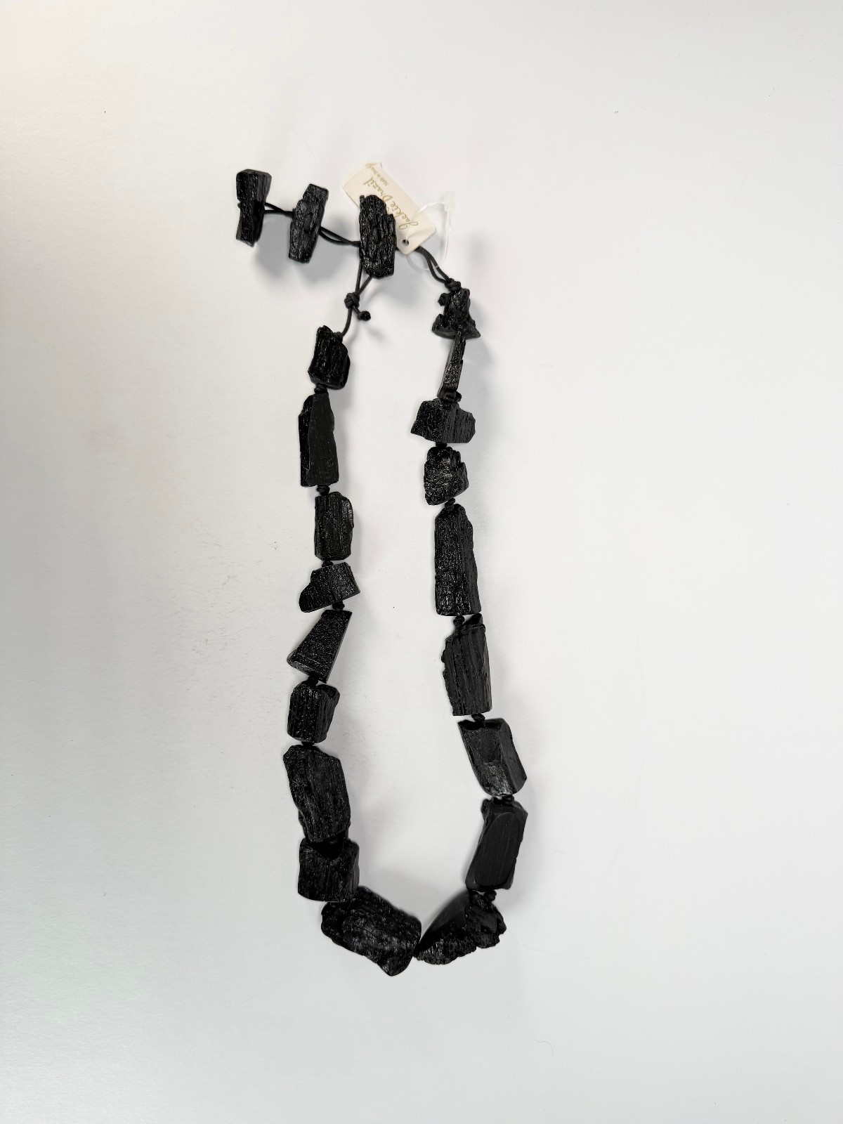 Jackie Brazil “Black Pieces” Charcoal Resin Necklace on Cord 45cm ( N2724 )