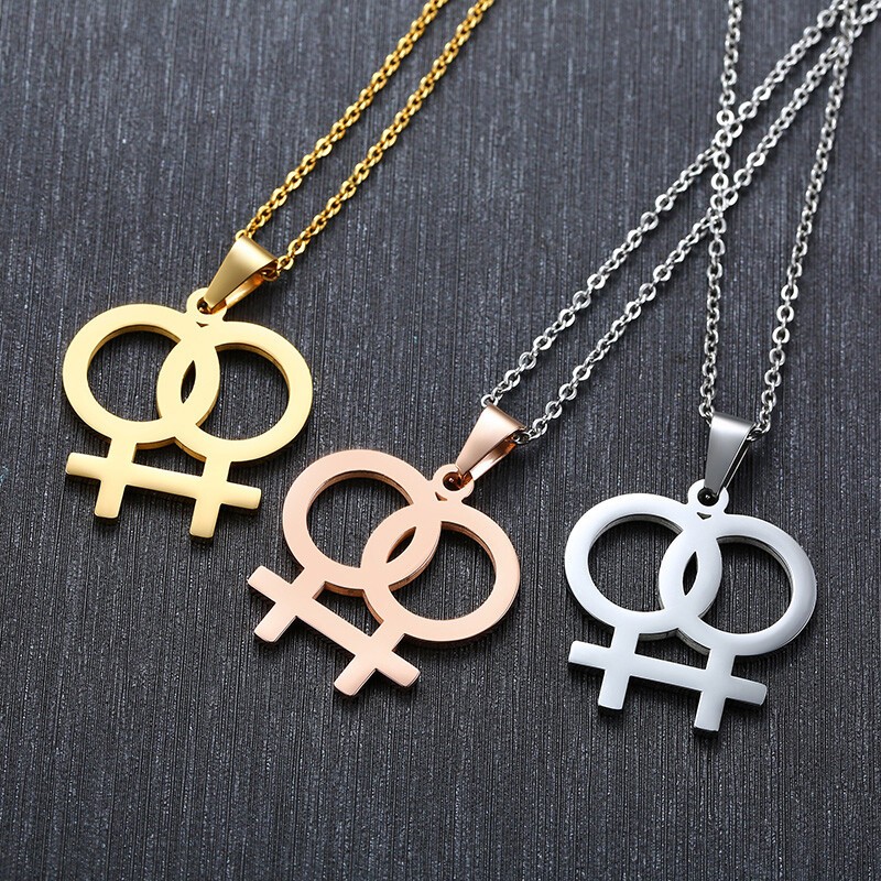 Gay & Lesbian Pride Symbol Pendant Women Men Necklace Couple Lover Fashion Gift