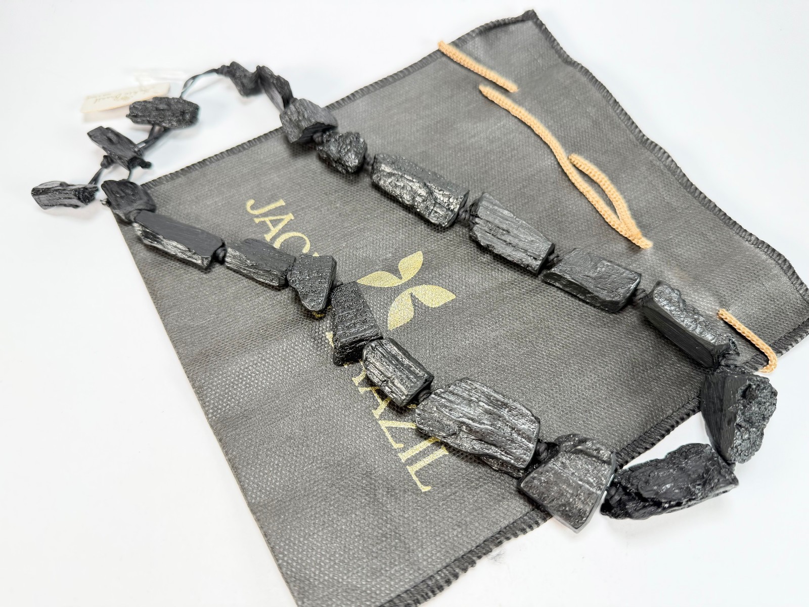 Jackie Brazil “Black Pieces” Charcoal Resin Necklace on Cord 45cm ( N2724 )