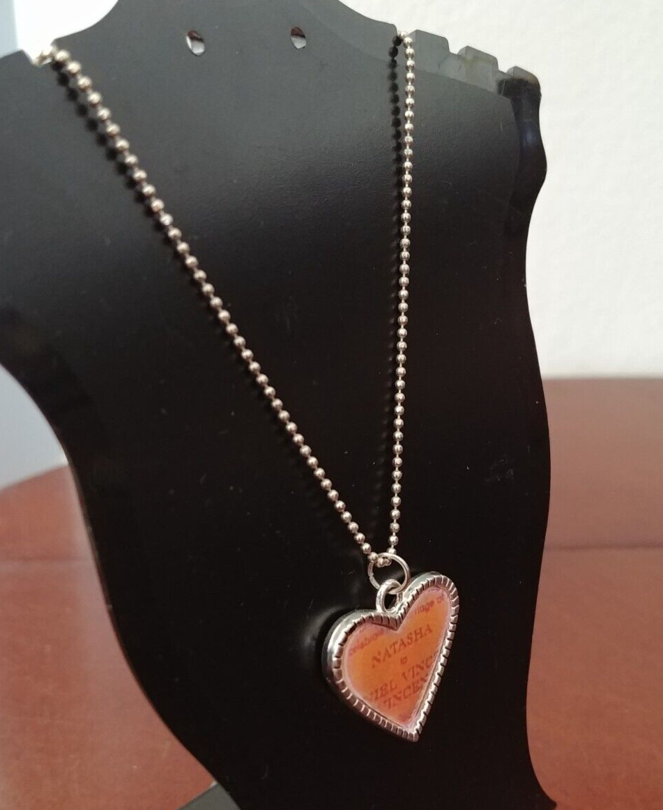 Fashion Tibetan Silver Enamel Pink Heart Beaded Necklace Pendant Women Jewelry