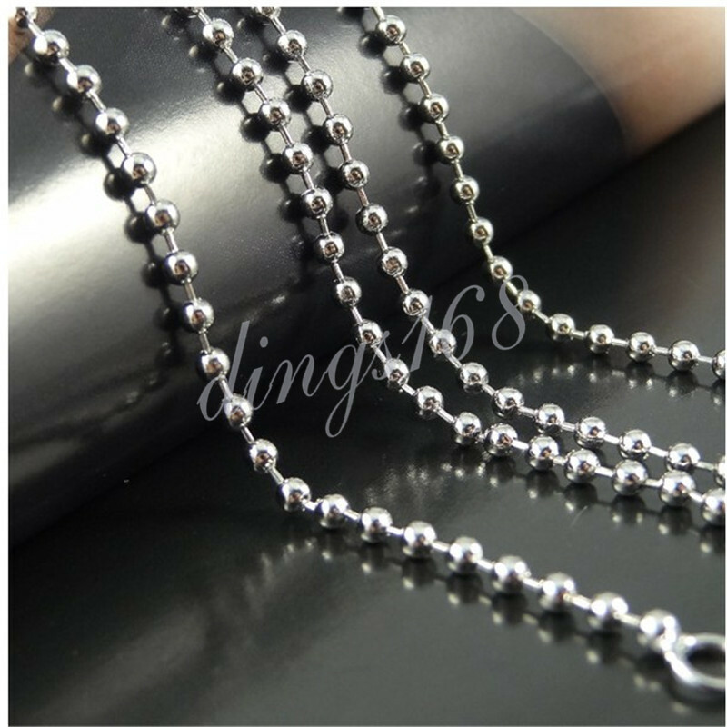 Designer Inspired 18K White Gold Filled 16 inch 2.4mm Ball Chain Necklace Z173