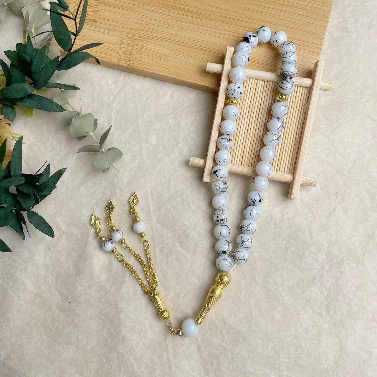 1Pc 10Mm Muslim Rosary Prayer Beads Turkish Glass Rosary Prayer Bracelet Jewelry