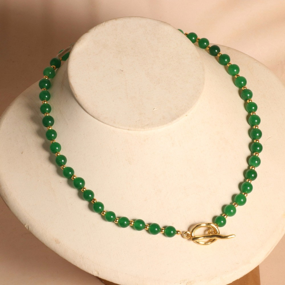 Vintage French OT Clasp Beaded Choker |Handmade Layering Women Crystal Necklace