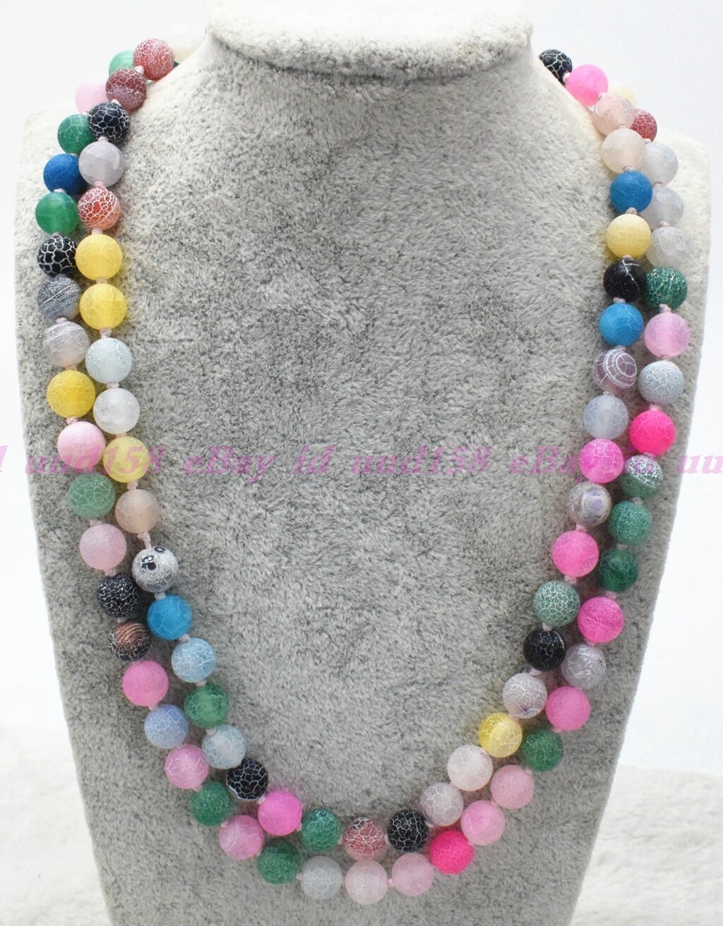 8mm Natural Multicolor Matte Dragon Veins Agate Round Gems Beads Necklace AAA