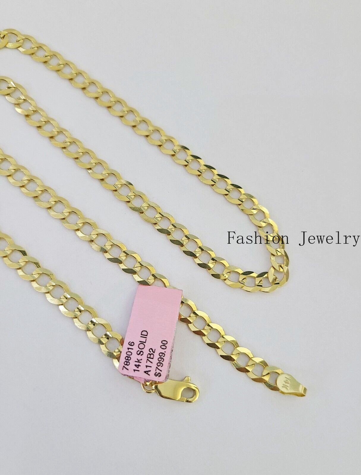 Real 14k Solid Cuban Curb Link Chain 6mm Necklace 20″ Real Yellow Gold