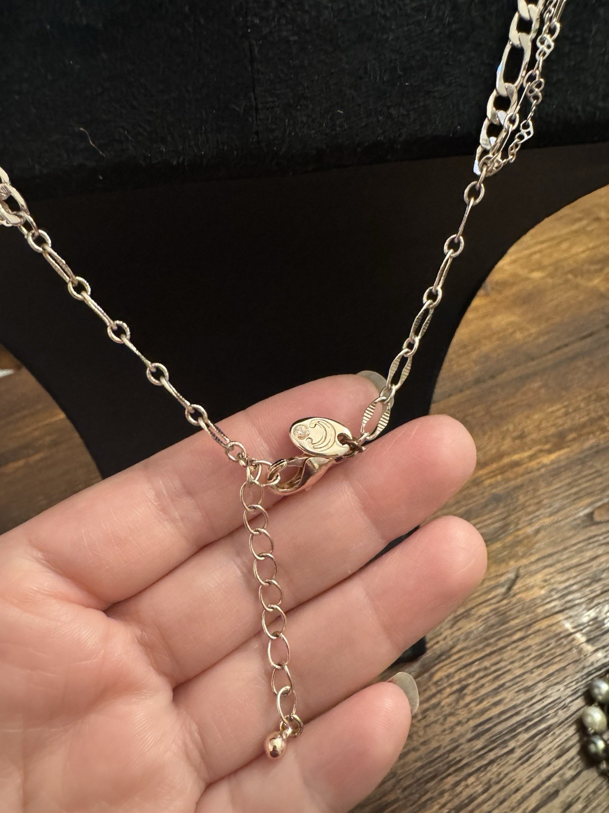 Rose Gold Tone Layered Y Necklace Leaf Charm Rhinestone Pendant Adjustable