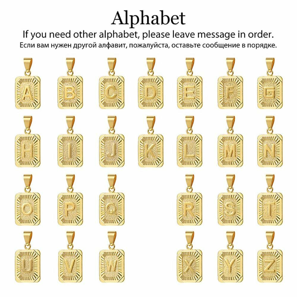 Gold Filled 26 Initial Letter A-Z Pendant Chain Necklace Customized Link 18-26″