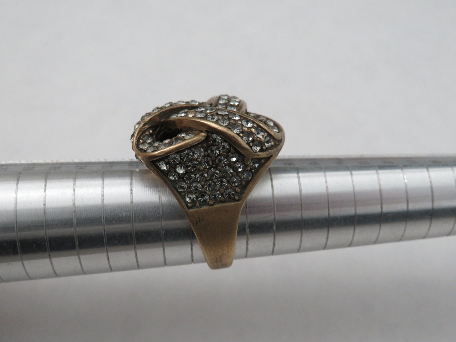 Heidi Daus crystal Infinity celtic hoops knot rows costume Ring Jewelry Size 9