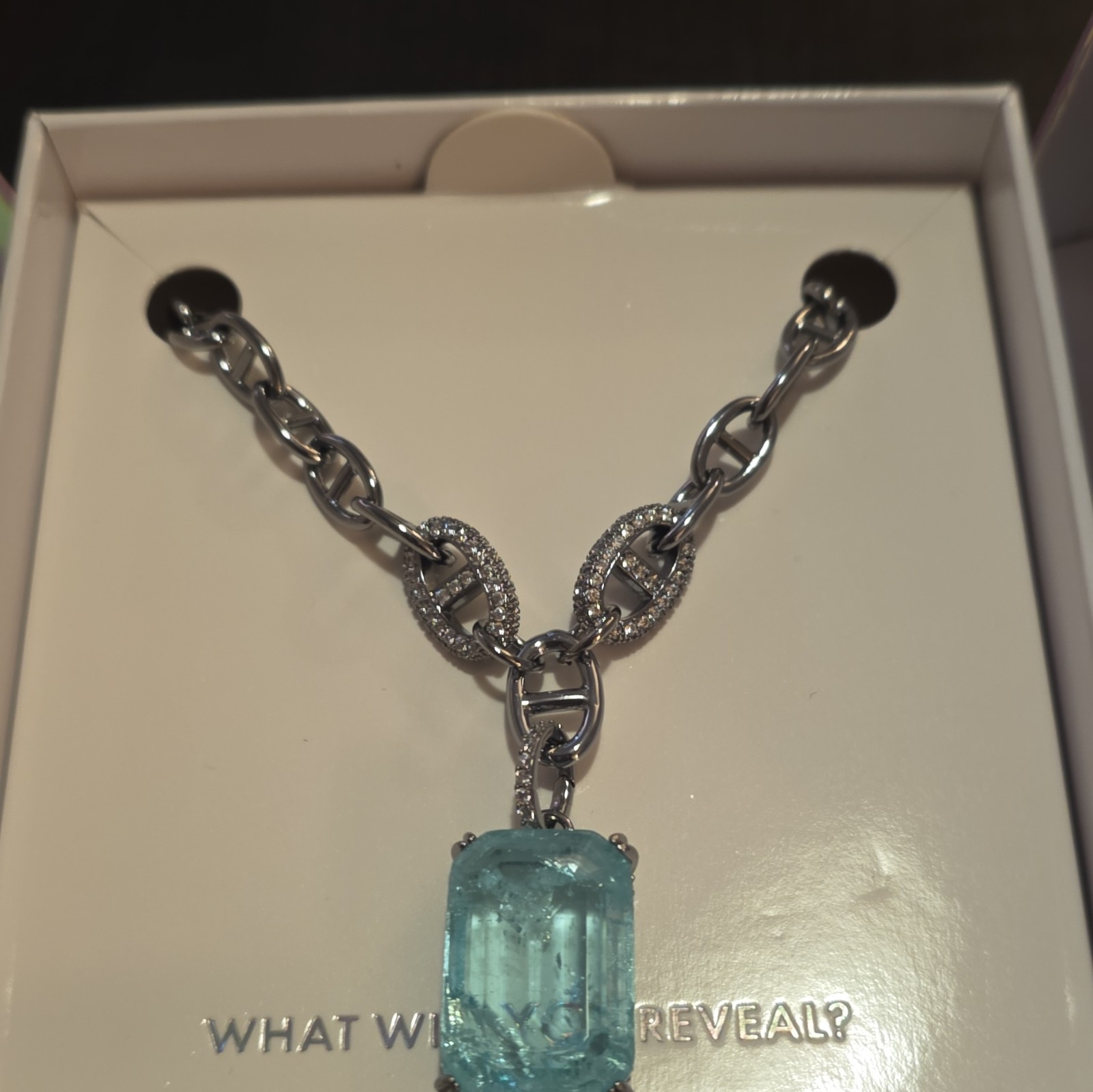 bomb party ,mental health Hematite Plated Link Necklace color changing stone