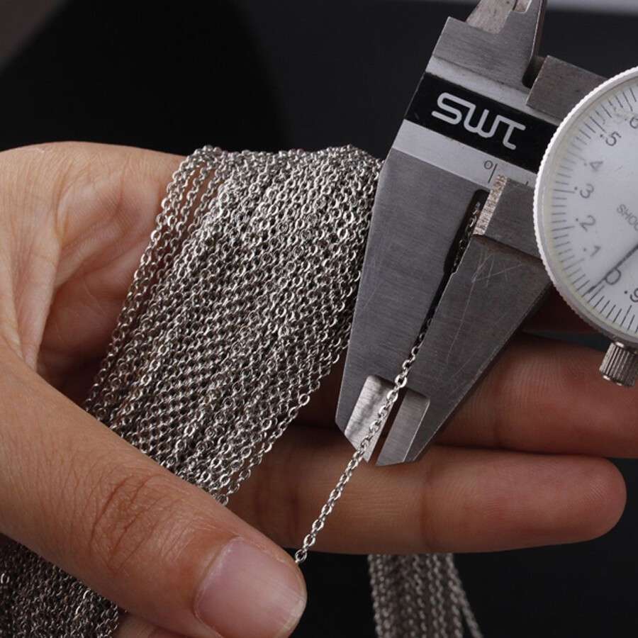 Wholesale Lots Silver 1.5/2.0/2.4/3.2mm Stainless Steel Bulk Factory Cross Chain