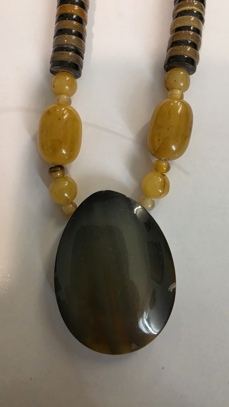 Beautiful Multicolor Long Resin Bead Necklace With Pendant