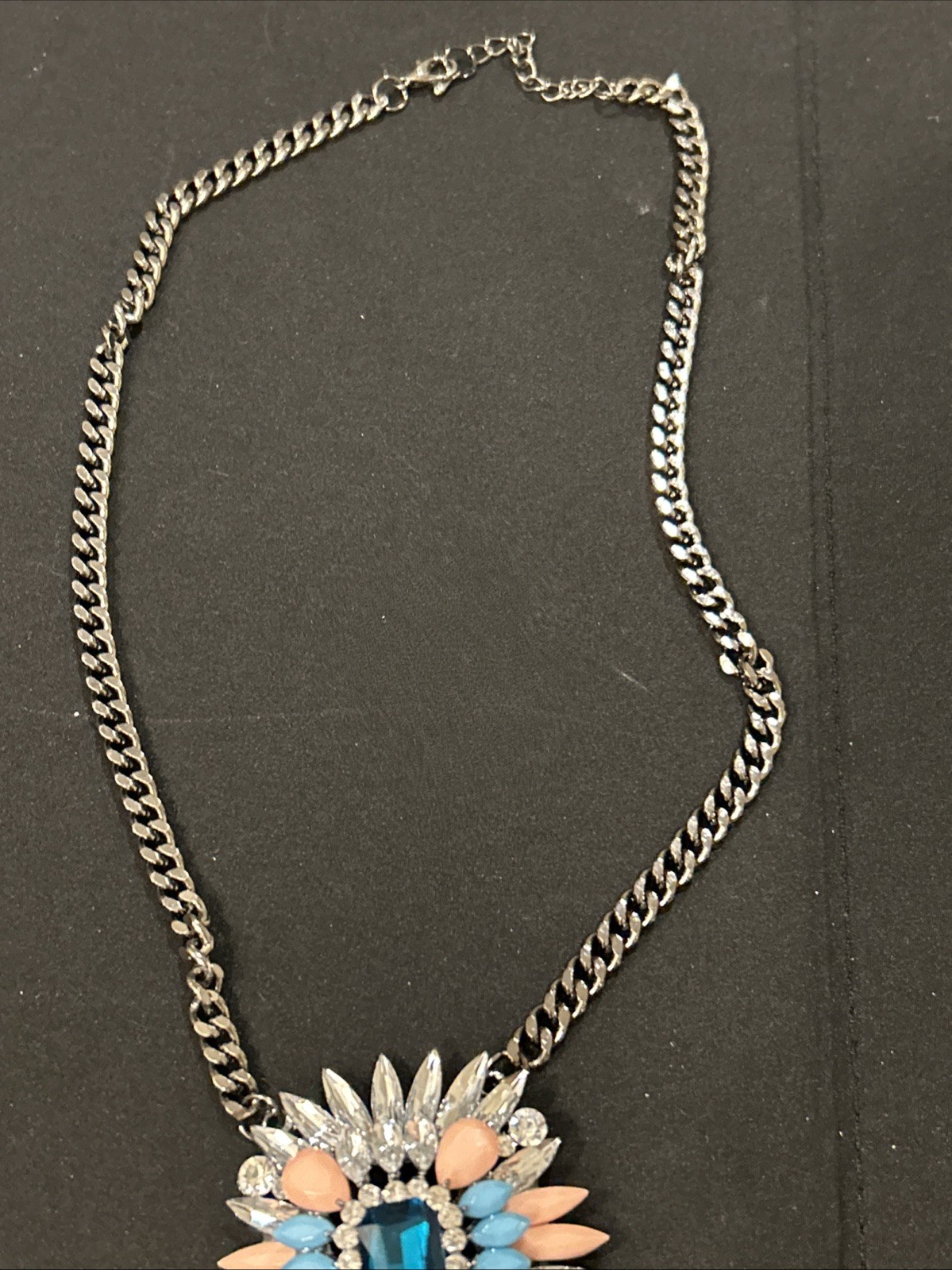 J CREW Star Burst Rhinestone BLING STATEMENT Necklace