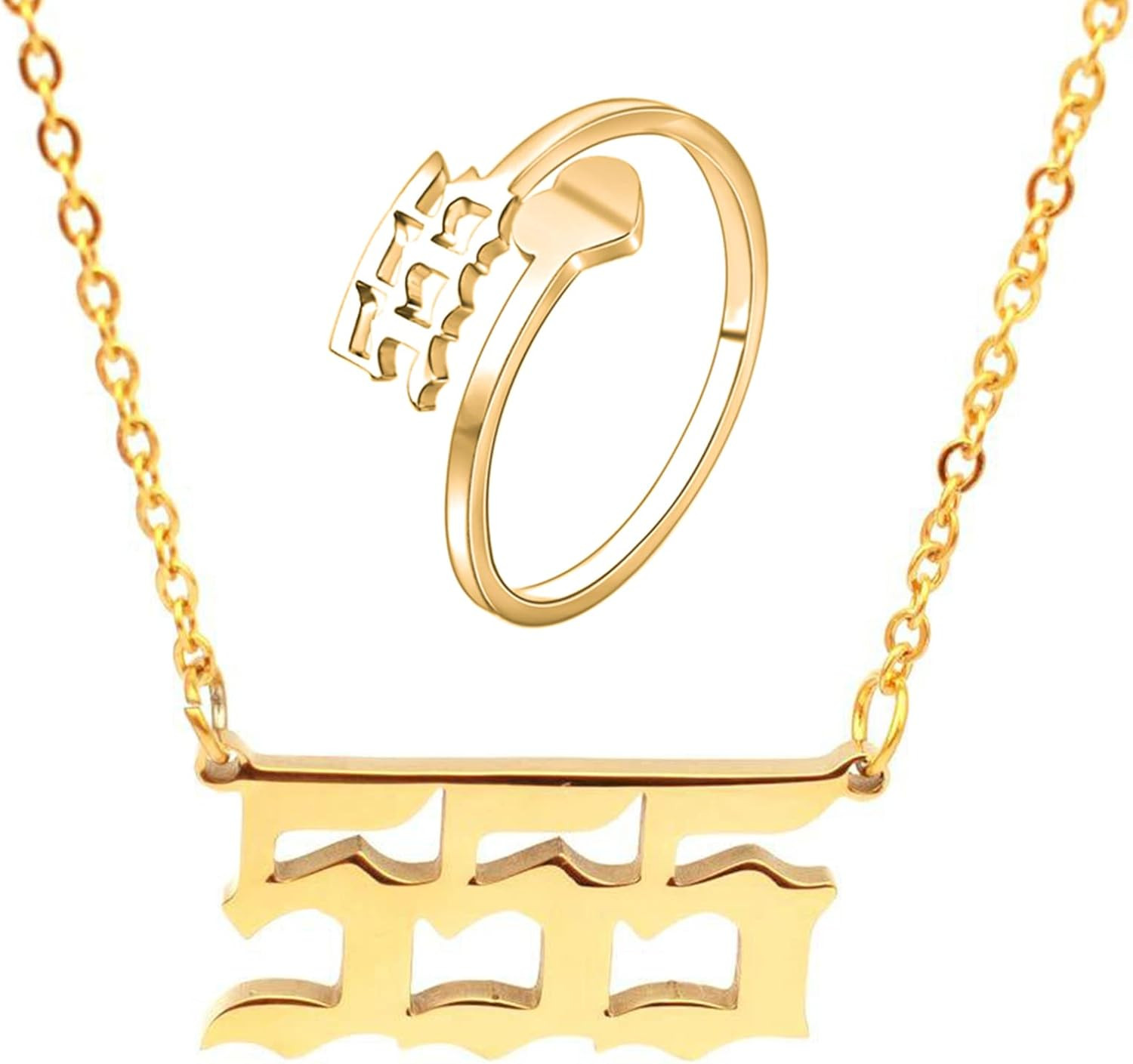 Angel Number Necklace, Dainty 18K Gold Plated Number 111 222 333 444 555 666 777