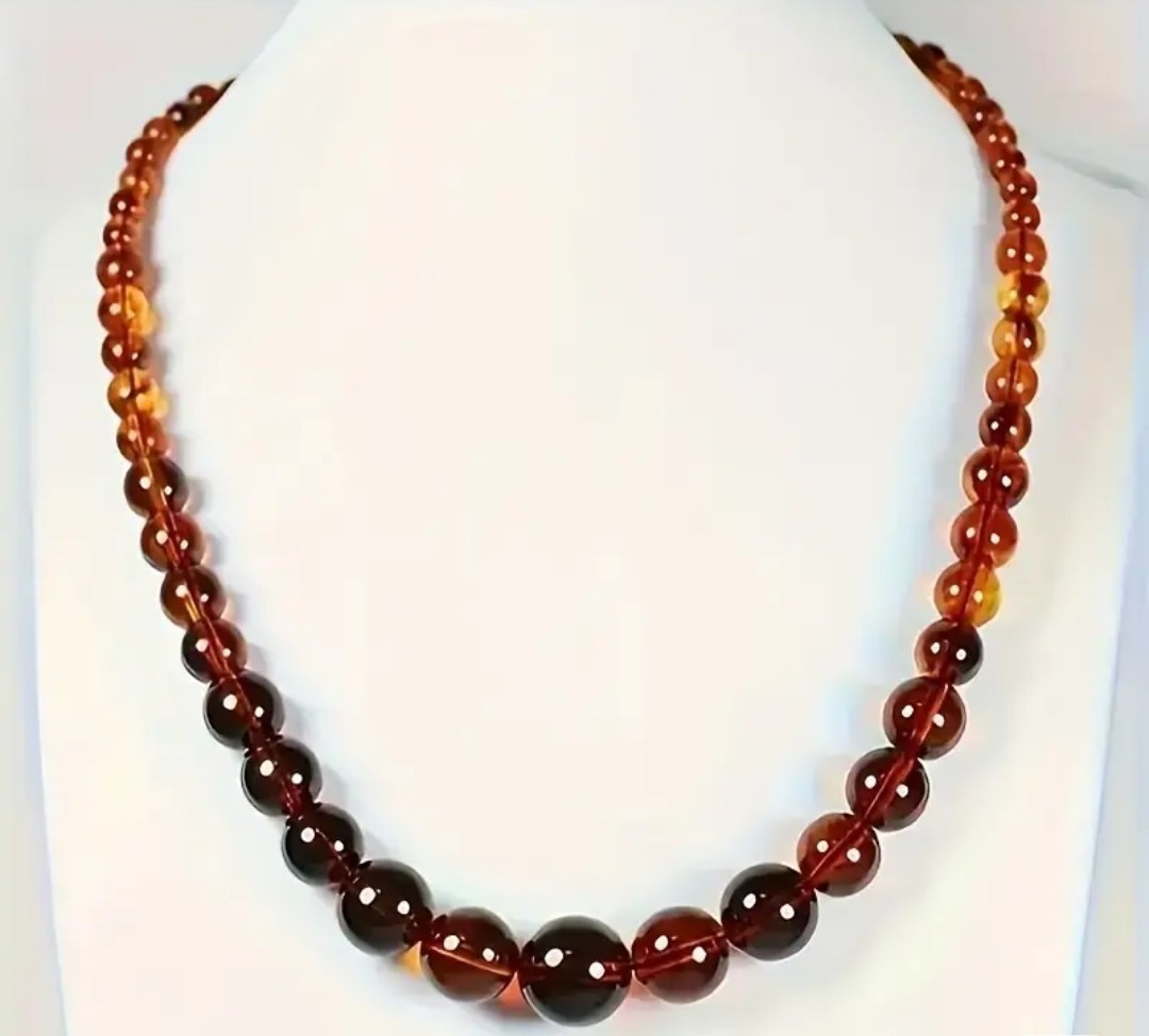Amber Graduated Beaded Necklace ~ 50cm – 19.6 Inch