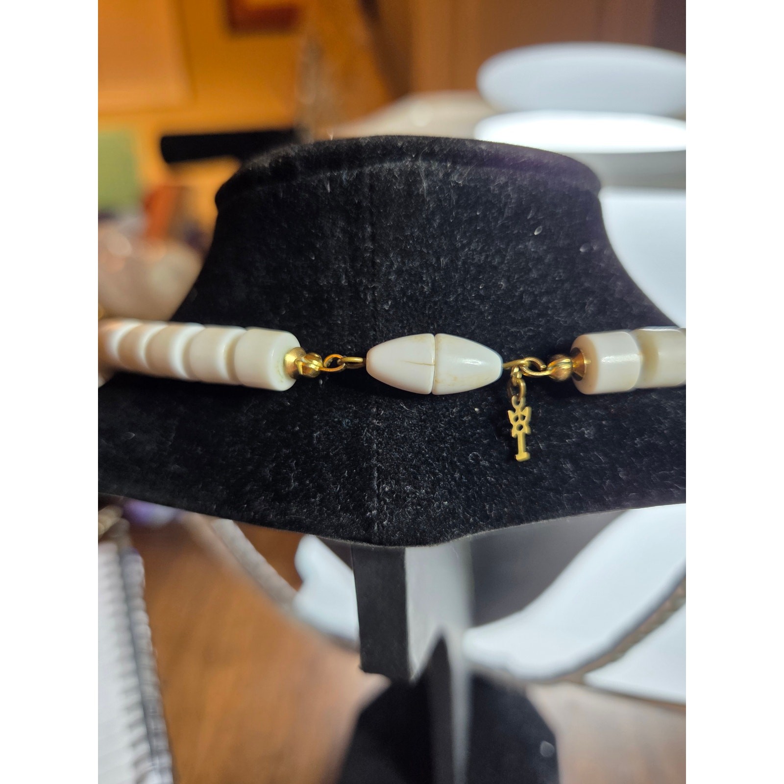 Crown Trifari White and Gold Necklace