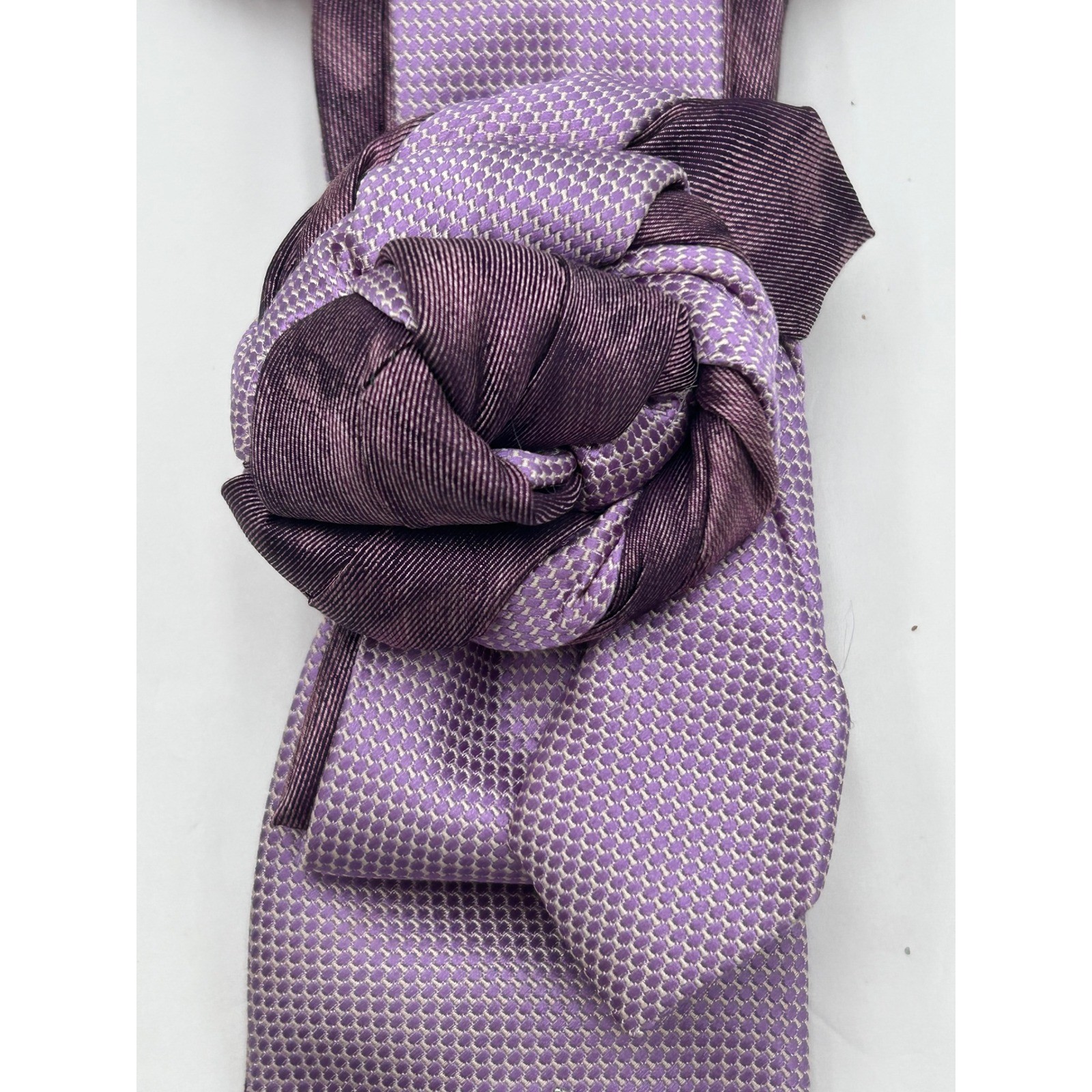 Calvin Klein & Banana Republic Upcycled Silk Tie Combo Rosette Brooch Statement