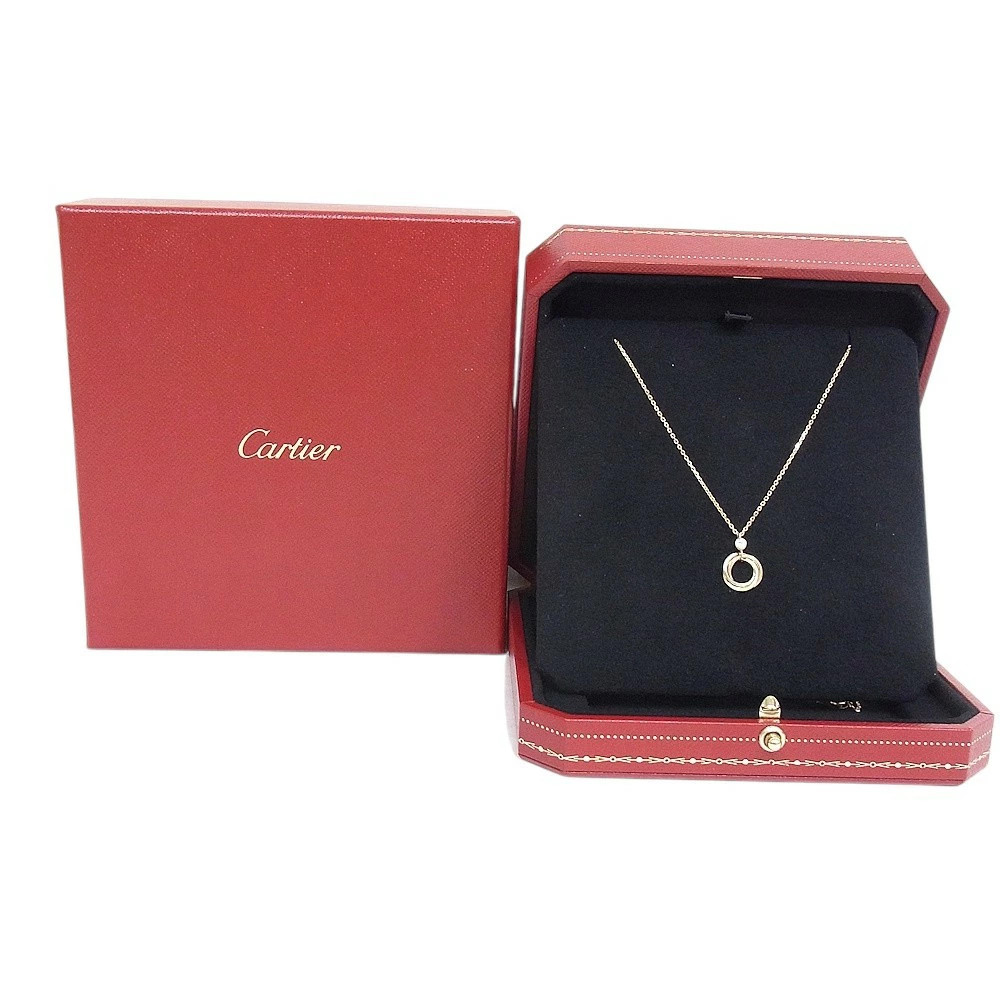 CARTIER Necklace Diamond Baby Trinity K18PG Pink G[n A] Authentic From Japan