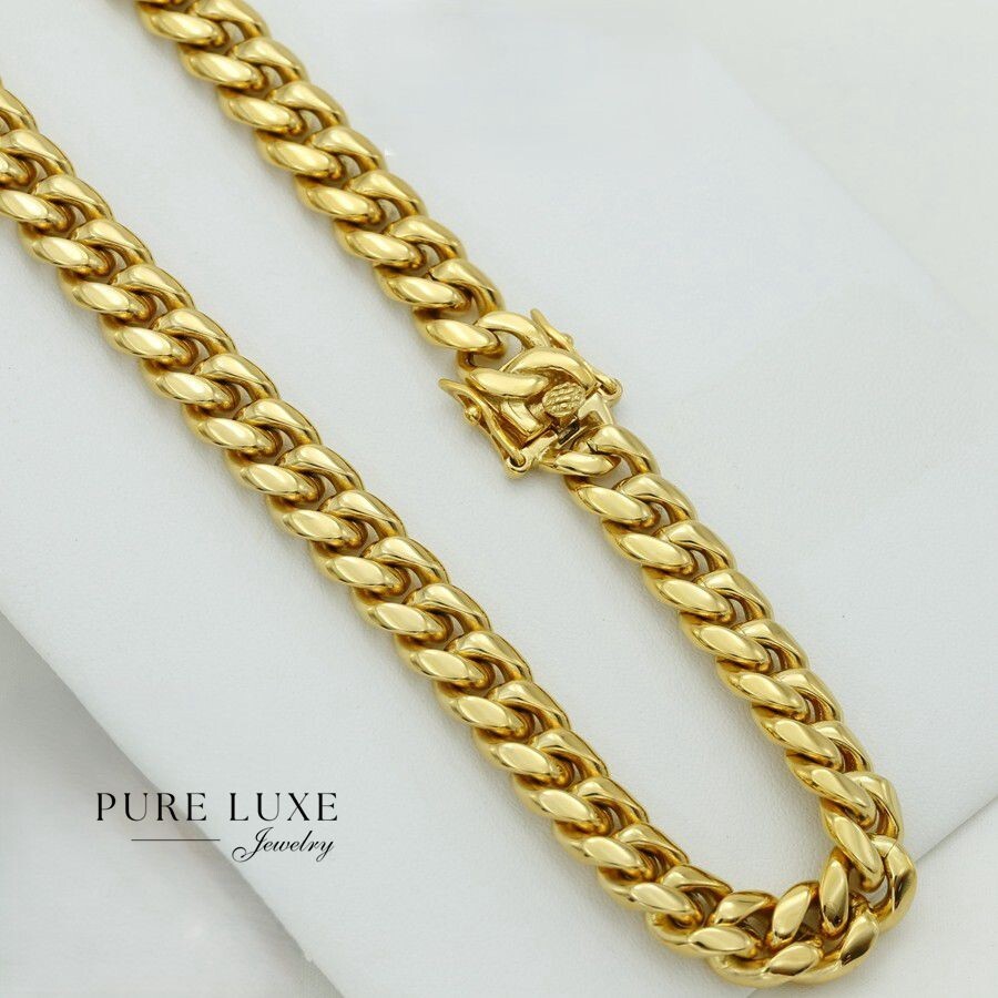 Men’s 20″ Stainless Steel 10mm Miami Cuban Necklace Gold plated*Box