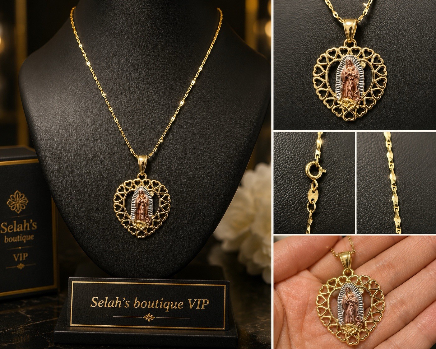 Elegant x p none tarnished none fade Gold Tone Religious Round Charm Pendant