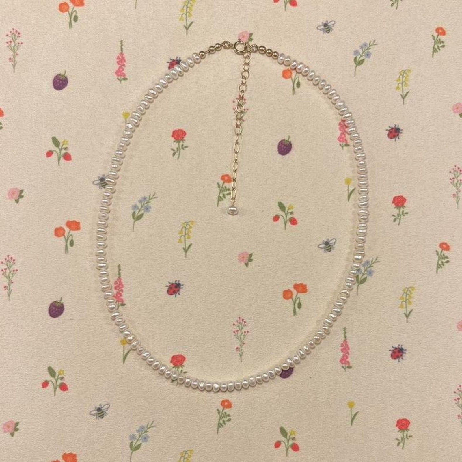 Genuine Pearl Necklace 14k Gold Filled Clasps 15-18 in Adjustable Extender New