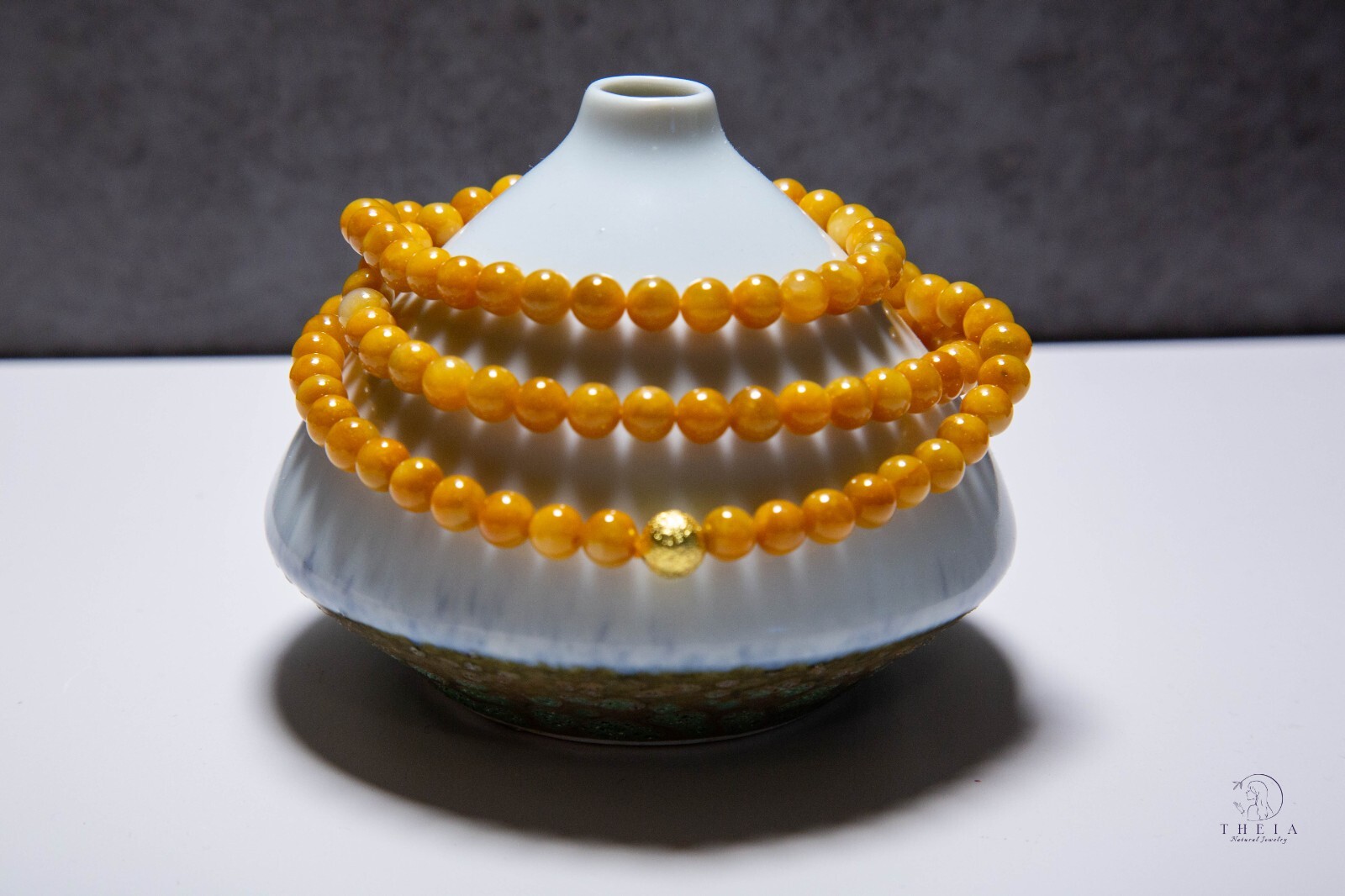 6.5mm+ Natural Untreated Yellow Jadeite Beaded Necklace / 4-Wrap Bracelet | 黄翡项链