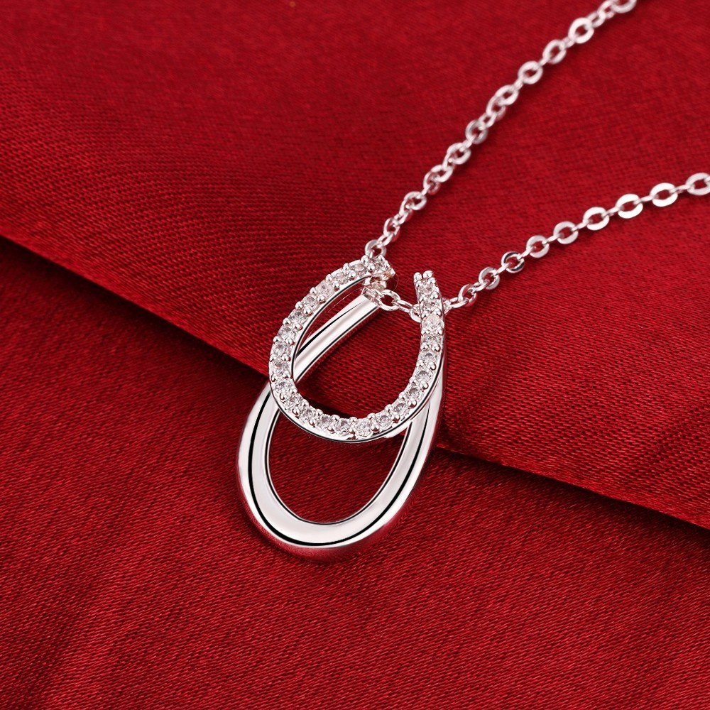 Elegant 925 Sterling Silver Filled Chic CZ Pendant Necklace N-A599 Gift Woman