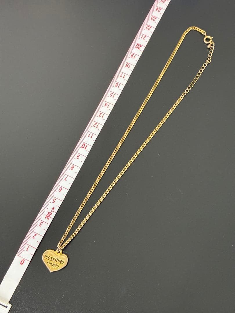 Moschino Heart Pendant Necklace Gold 46cm Pre-Owned