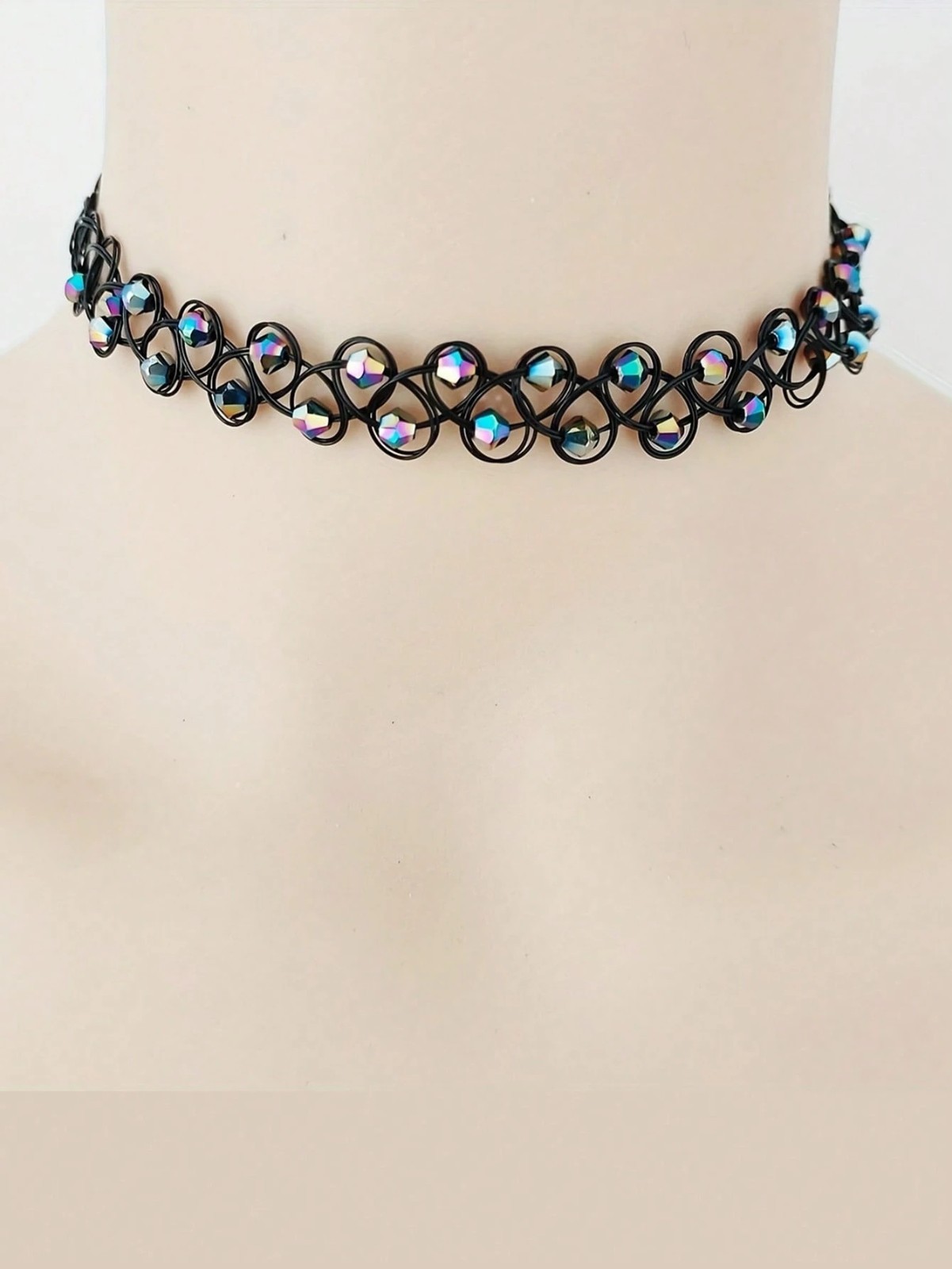 3pcs Stretch Choker Creative Women Necklace Elastic Tattoo Vintage Adjustable US