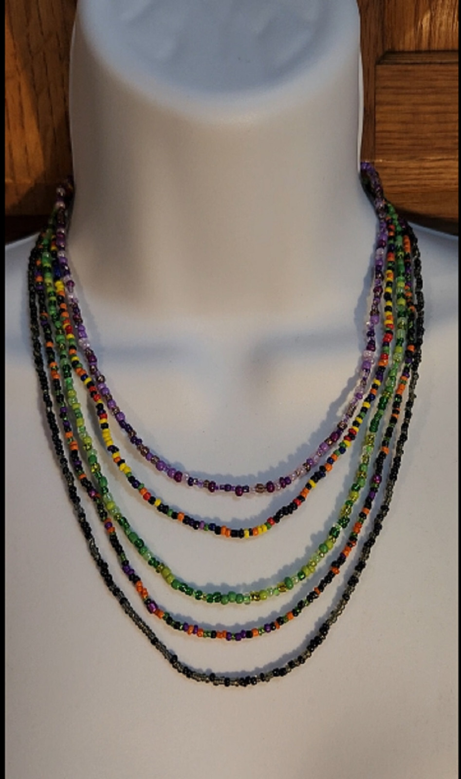 STRONG New Seed Bead Necklace Delicate 16-20″ adjustable HANDMADE USA