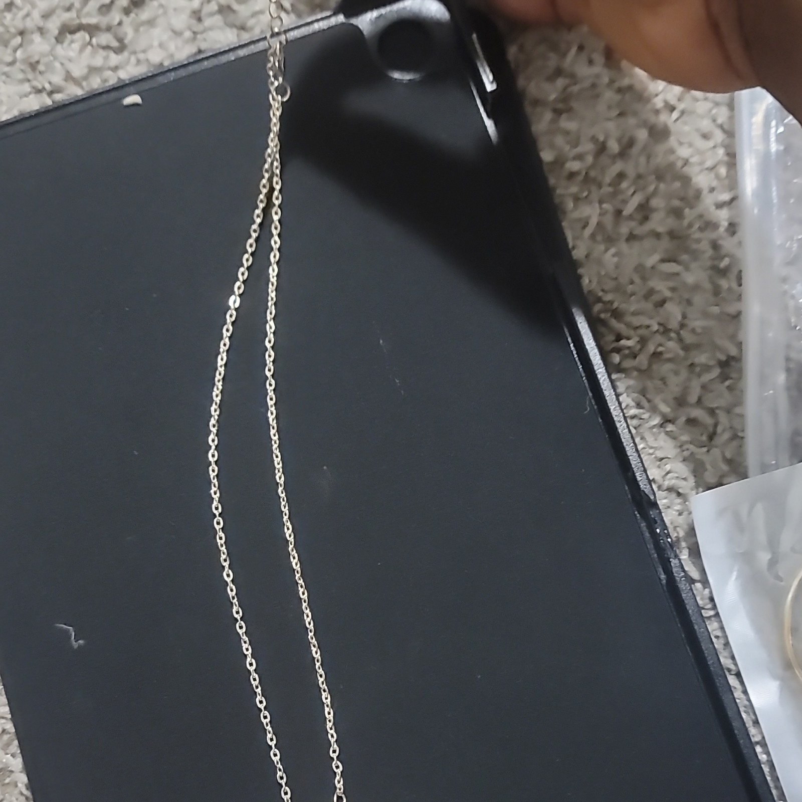 Silver Tone Cable Chain Necklace, Lobster Clasp, Adjustable, No Stone