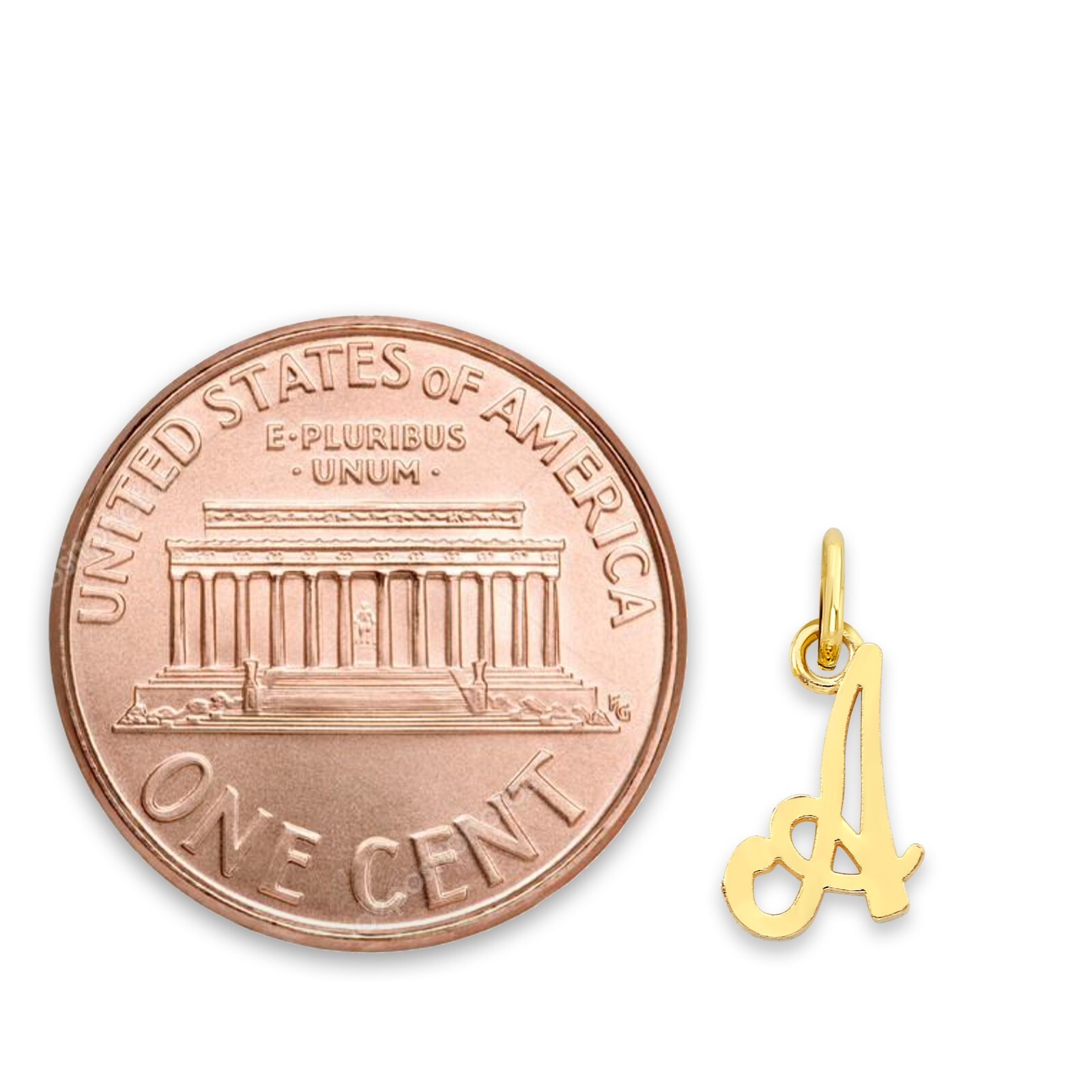 Solid Gold Initial Charm in 10k or 14k, Tiny Letter Charm for Bracelet