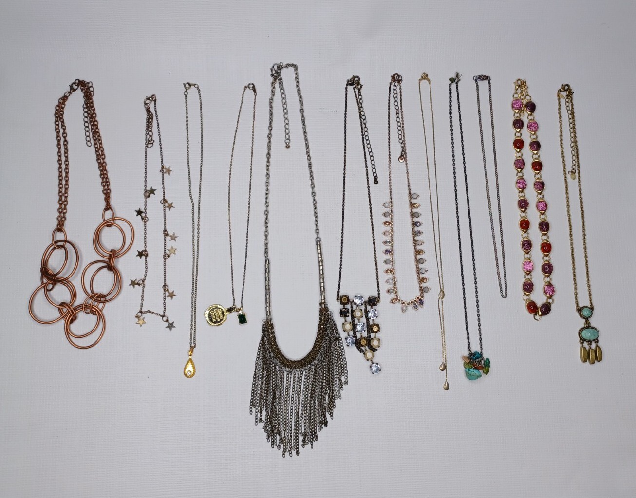 Necklace Lot Of 12 Necklaces Various Lengths Multicolor